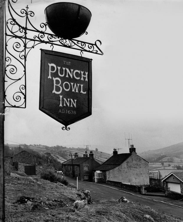 The Northern Echo: The view from the 17th Century Punch Bowl Inn in Low Row on March 13, 1970